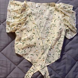 Ditsy floral wrap crop top